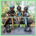 hot sale garden decorative reading children bronze sculpture